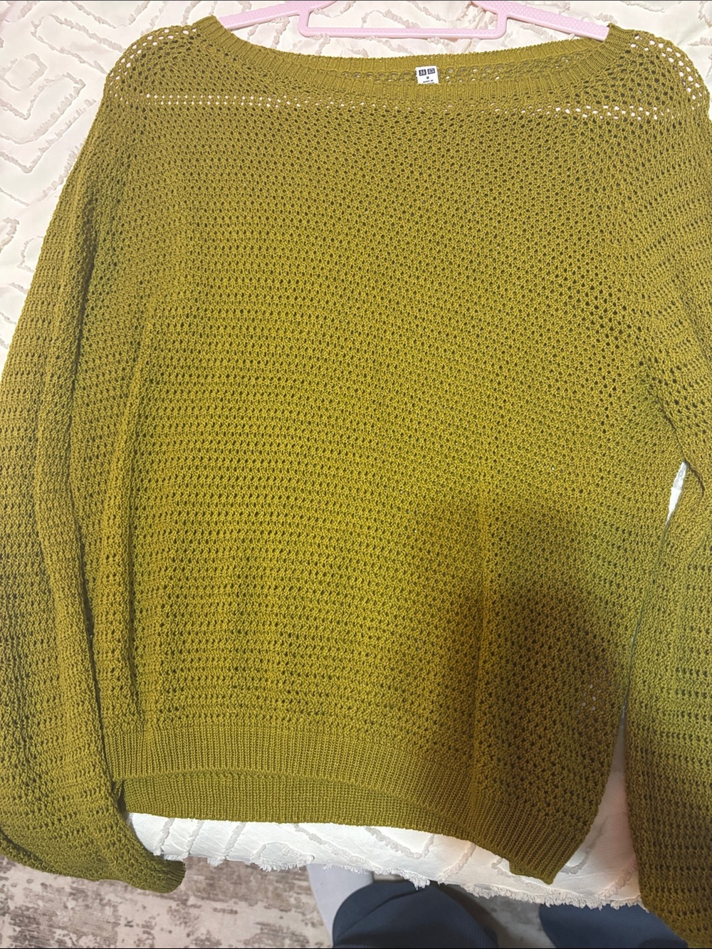 Uniqlo Olive Knit Scoop Neck Sweater